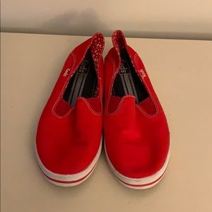 Red slip on keds